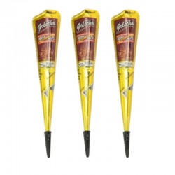 lot de 3 cone henne naturel golecha classic marron