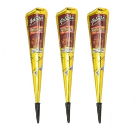 lot de 3 cone henne naturel golecha classic marron lot de 3 cone henne naturel golecha classic marron