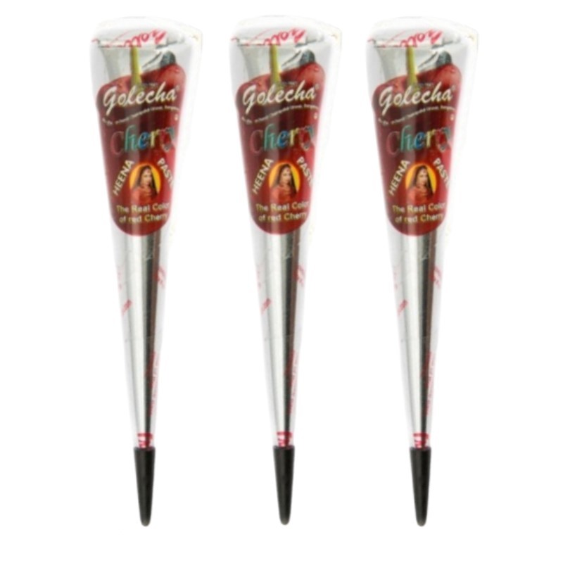 Lot de 3 cones de henné rouge