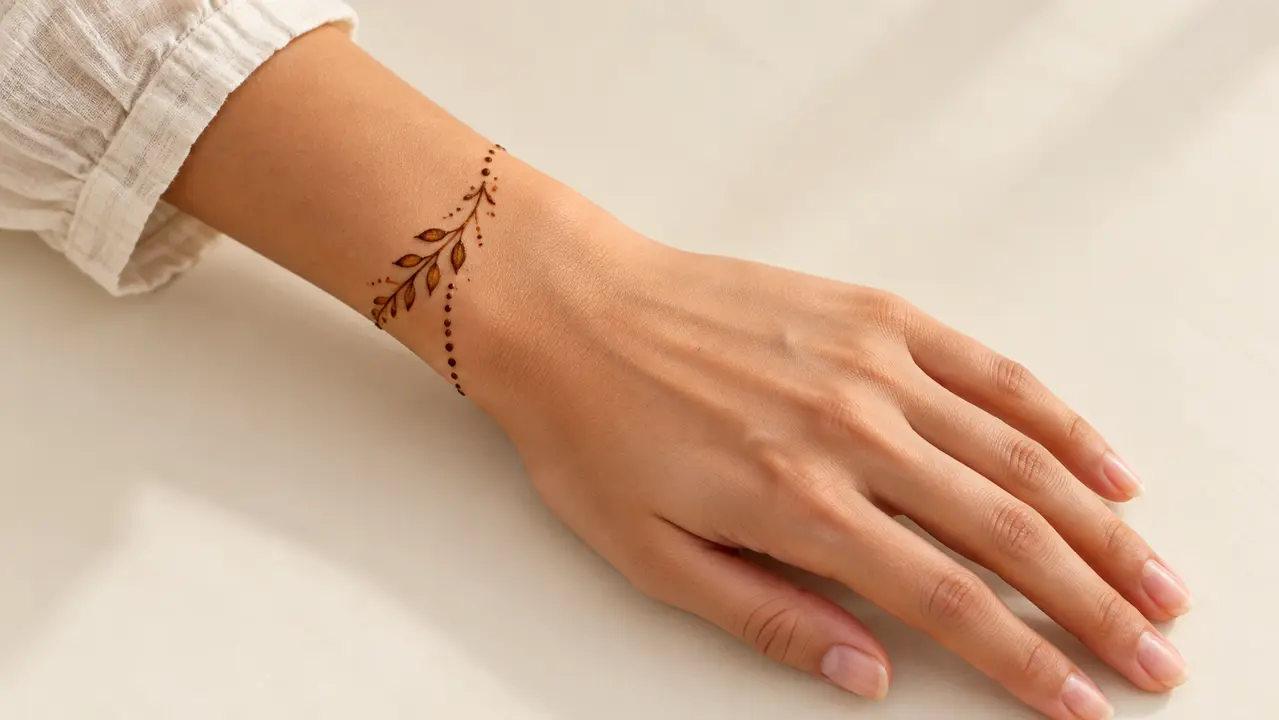 Motif bracelet de henné au poignet