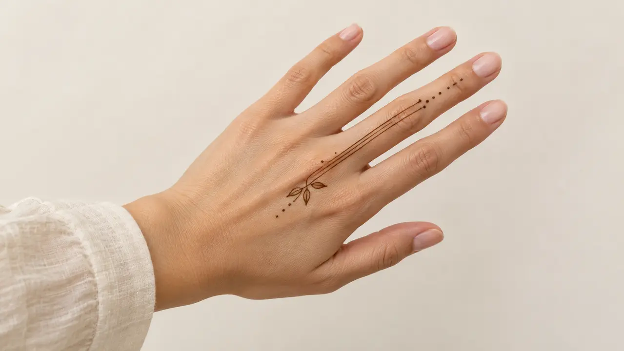 Small minimalist henna design on a hand