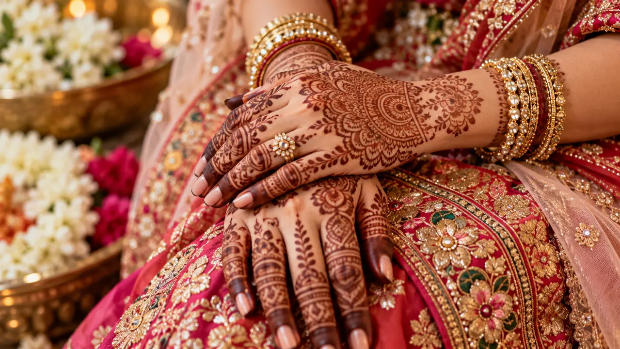 Adult hand with a simple henna design