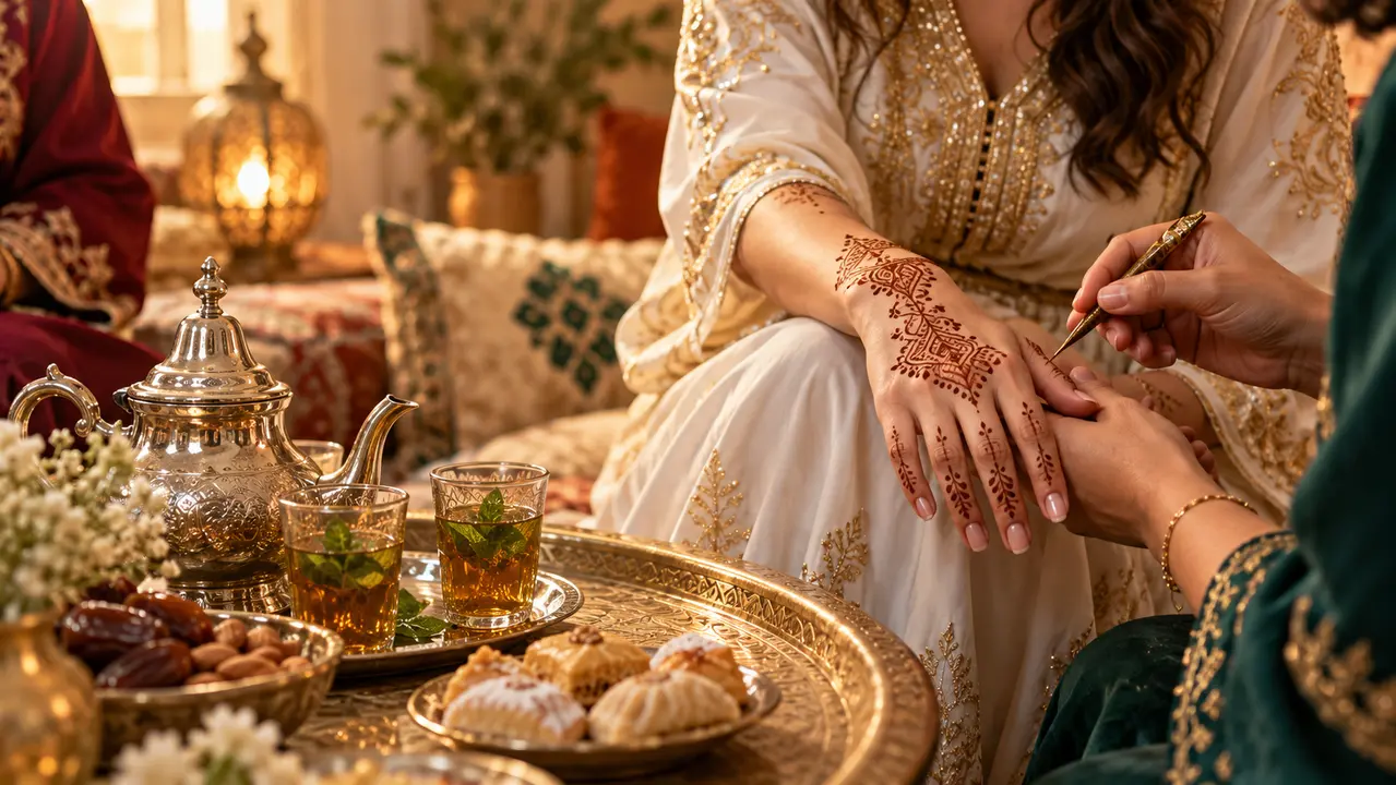 Fine henna designs on two fingers