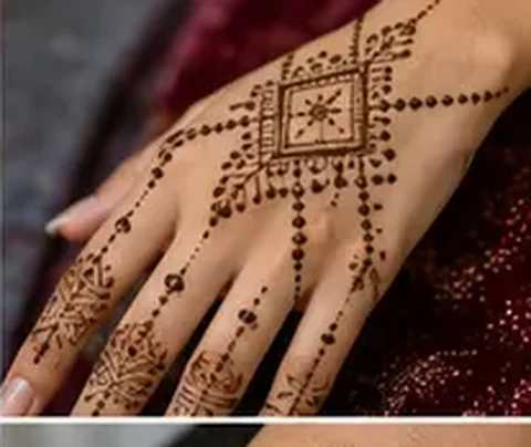 Geometrisches Motiv auf der Hand