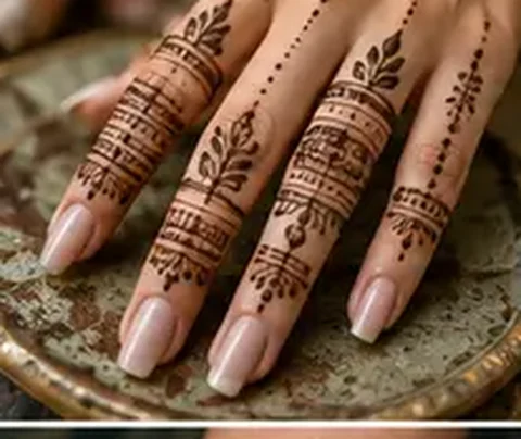 Henna-Ringe an den Fingern