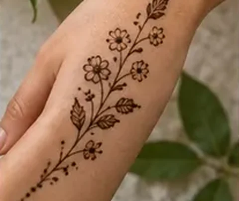 Feine Blumenranke auf dem Arm