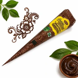 Dunkelbrauner Henna-Kegel von Golecha